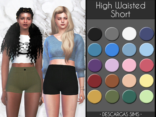 Sims 4 High Waisted Shorts at Descargas Sims
