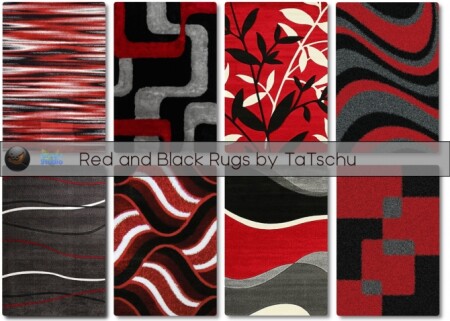 Black and Red Rugs at TaTschu`s Sims4-CC