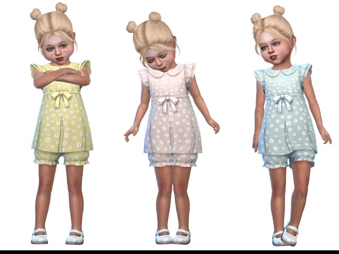Two Piece Dress for Toddler Girls 01 by Little Things at TSR » Sims 4 ...