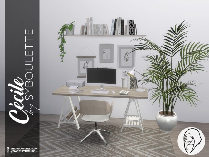 Sims 4 Cecile Office Set by Syboubou at TSR