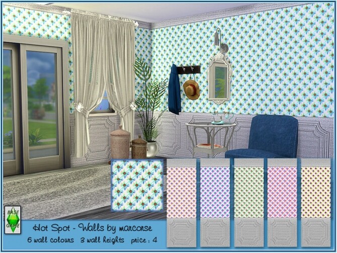 Sims 4 Hot Spot Walls by marcorse at TSR