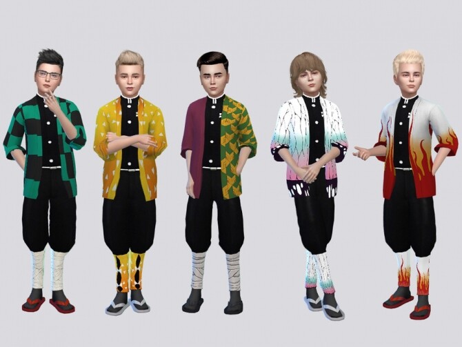 Sims 4 Yaiba Costume SET Kids by McLayneSims at TSR