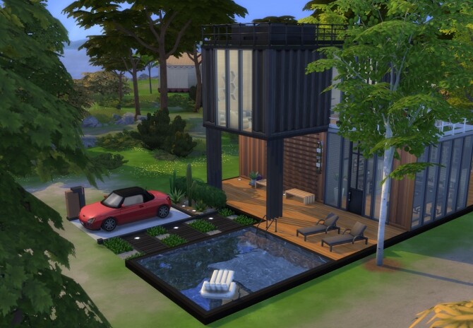 Sims 4 Modern Style Container House N.03 by Fivextreme at TSR