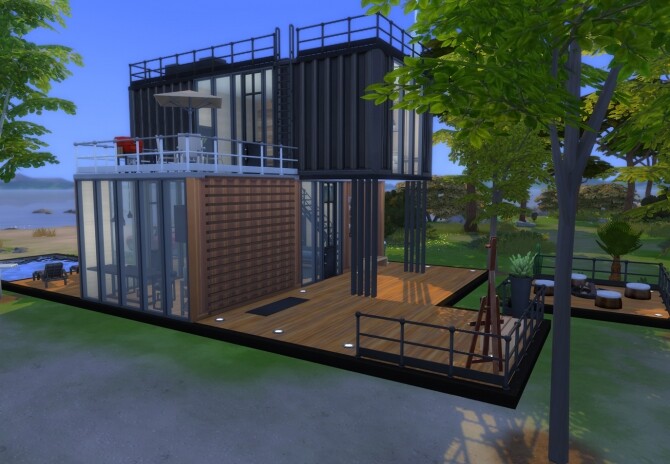 Sims 4 Modern Style Container House N.03 by Fivextreme at TSR