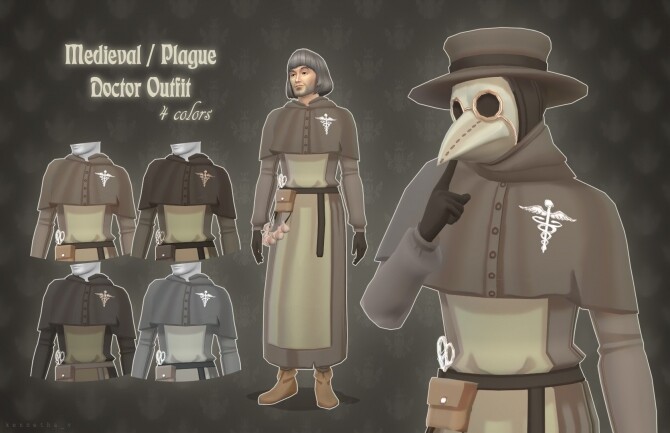 Sims 4 Medieval Plague Doctor Outfit by kennetha v at Mod The Sims