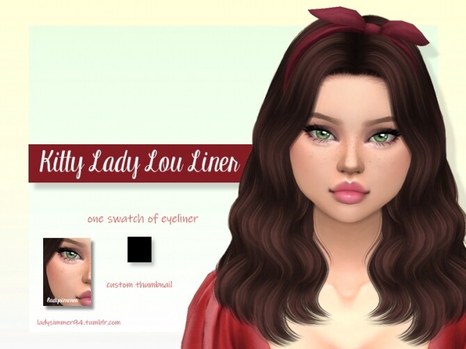 Sims 4 Kitty Lady Lou Liner by LadySimmer94 at TSR