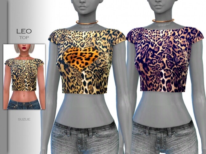 Sims 4 Leo Top by Suzue at TSR