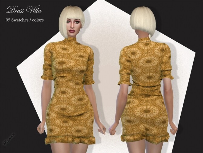 Sims 4 Villa Dress by pizazz at TSR