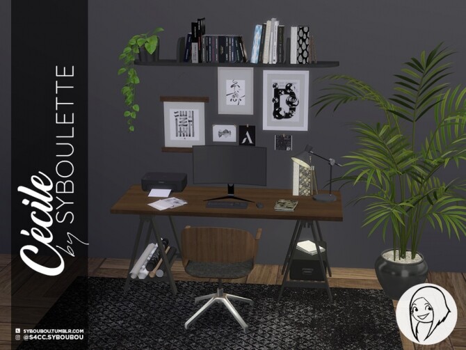 Sims 4 Cecile Office Set by Syboubou at TSR