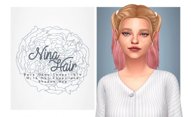 Nina Hair cute pigtails at Isjao » Sims 4 Updates