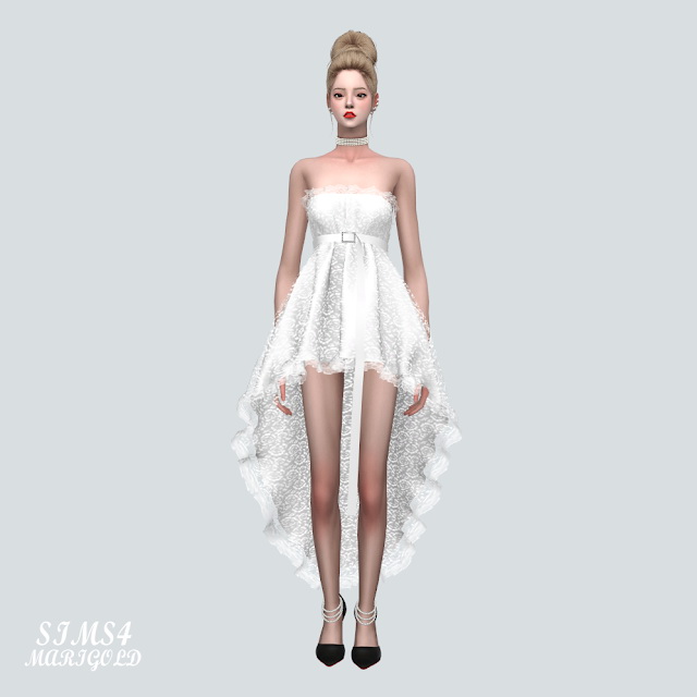 Sims 4 Lace Mini Dress With Belt at Marigold