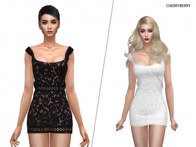 Glory Mini Dress by CherryBerrySim at TSR » Sims 4 Updates