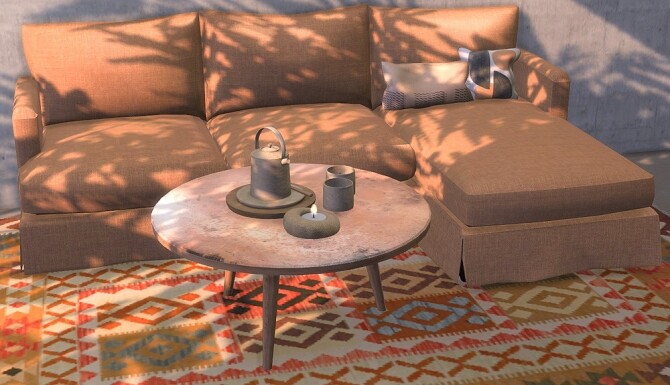 Sims 4 TS4 TC sofa, table & pillows at Riekus13