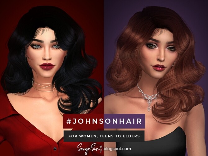 Sims 4 Claire & Johnson Hairs at Sonya Sims