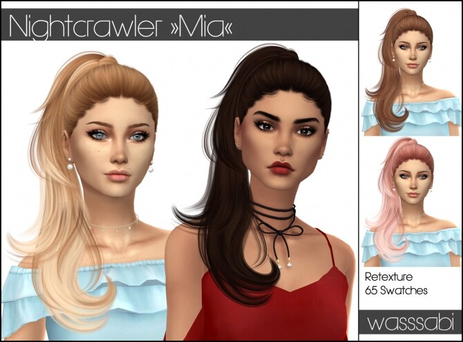 Sims 4 Nightcrawlers Mia hair retextured at Wasssabi Sims
