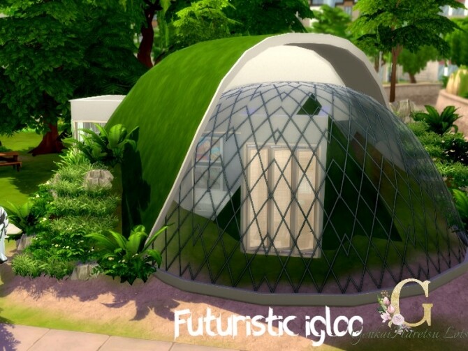 Sims 4 Futuristic Igloo by GenkaiHaretsu at TSR