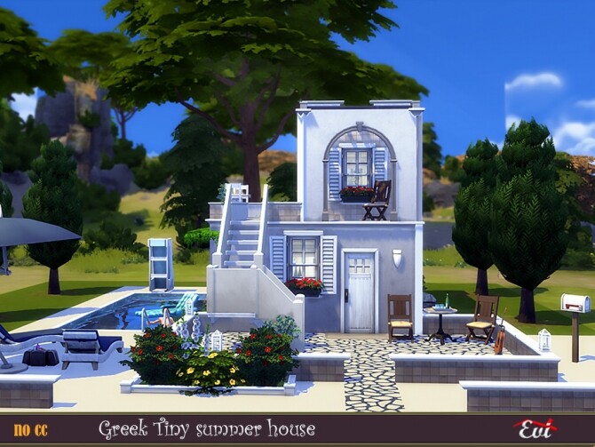 Sims 4 Greek Tiny Summer house by evi at TSR