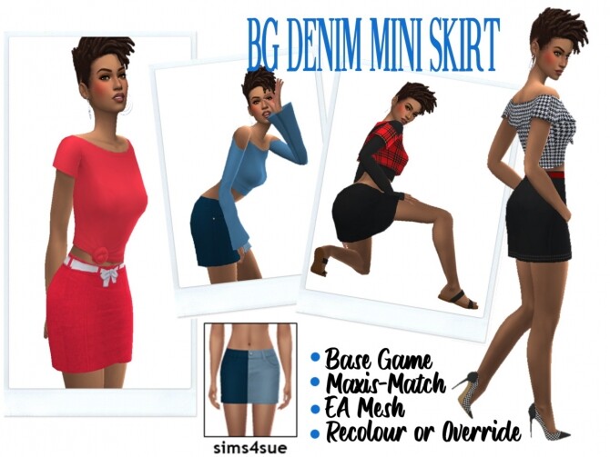 Sims 4 BG DENIM SKIRT at Sims4Sue
