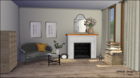 Cozy August: Sofa, fireplace, curtains, pillows at DOMICILE Design TS4