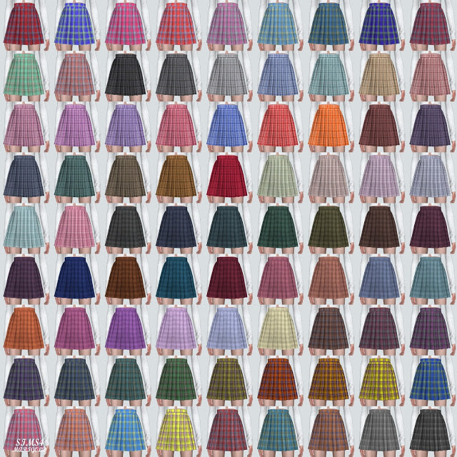 Sims 4 Pleats Mini Skirt V2 at Marigold