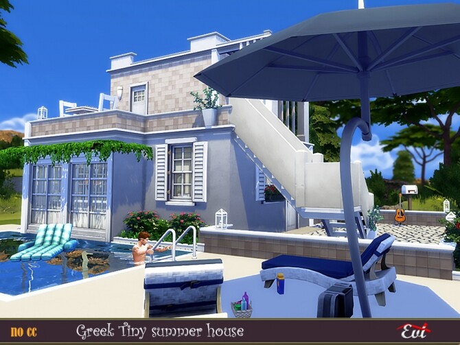 Sims 4 Greek Tiny Summer house by evi at TSR