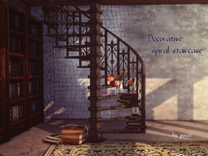 Sims 4 Decorative spiral staircase by pocci at Garden Breeze Sims 4