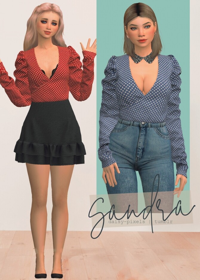 Sims 4 Sandra Top by Anna at Daisy Pixels
