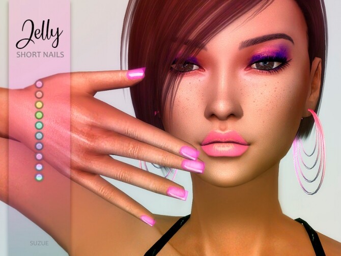Sims 4 Jelly Short Nails by Suzue at TSR