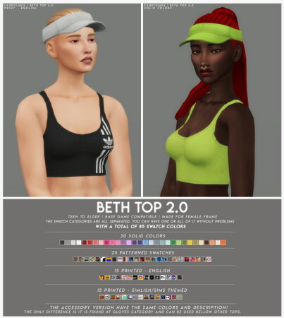 BETH TANK TOP 2.0 at Candy Sims 4