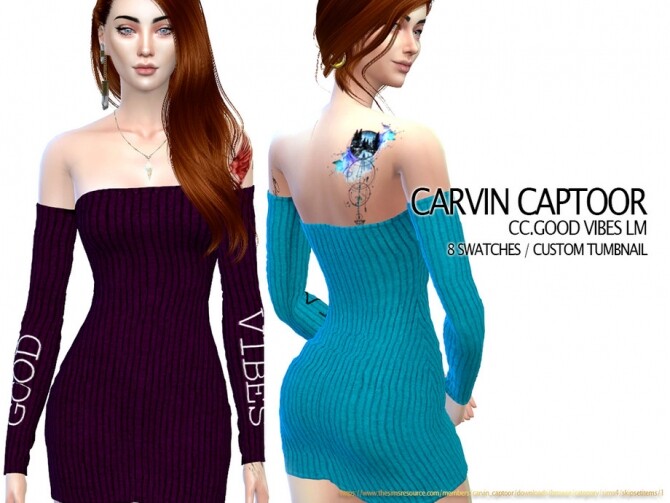 Sims 4 Good Vibes LM dress by carvin captoor at TSR