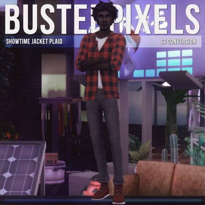 Sims 4 Showtime Jacket Plaid S3 Conversion at Busted Pixels
