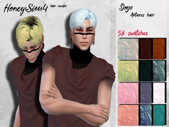 Sims 4 Simjos Antares male hair recolor by HoneysSims4 at TSR