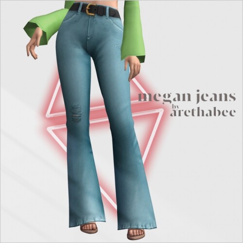 Megan tied top and jeans at Arethabee » Sims 4 Updates