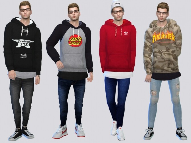 Soren Hoodies with Shirt by McLayneSims at TSR » Sims 4 Updates