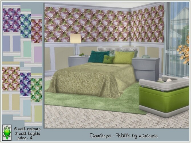 Sims 4 Dewdrops walls by marcorse at TSR