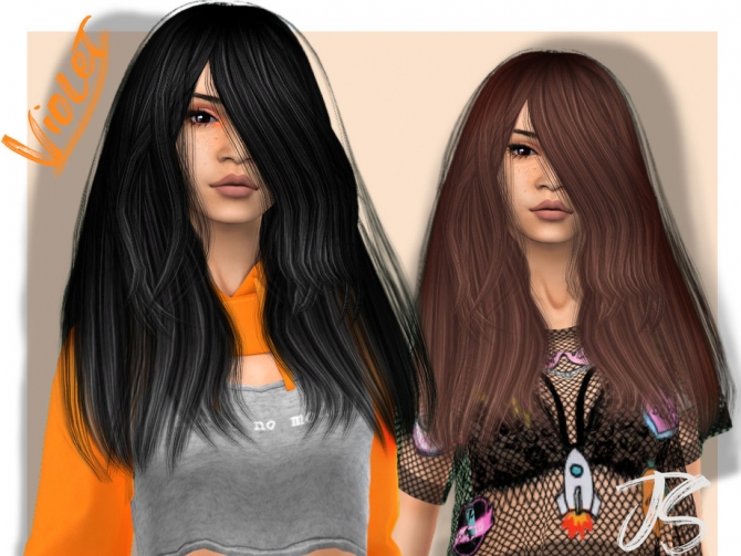 Violet Hair by JavaSims at TSR » Sims 4 Updates