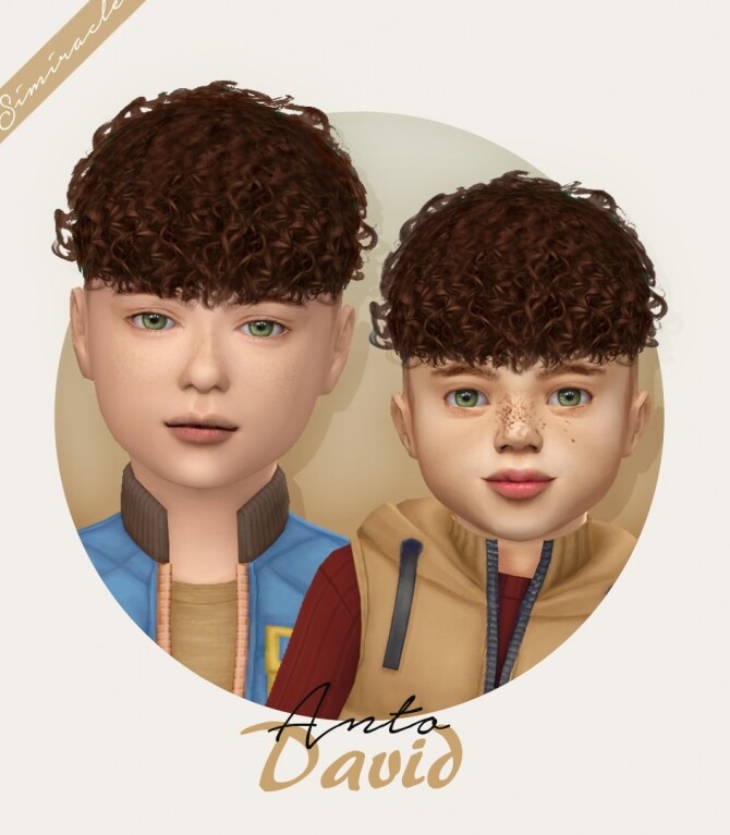Sims 4 Anto David Hair for kids and toddlers at Simiracle