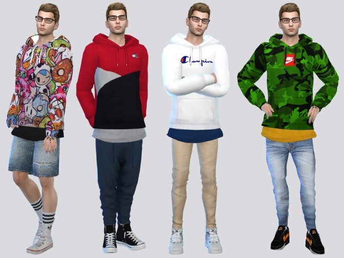 Sims 4 Soren Hoodies with Shirt by McLayneSims at TSR