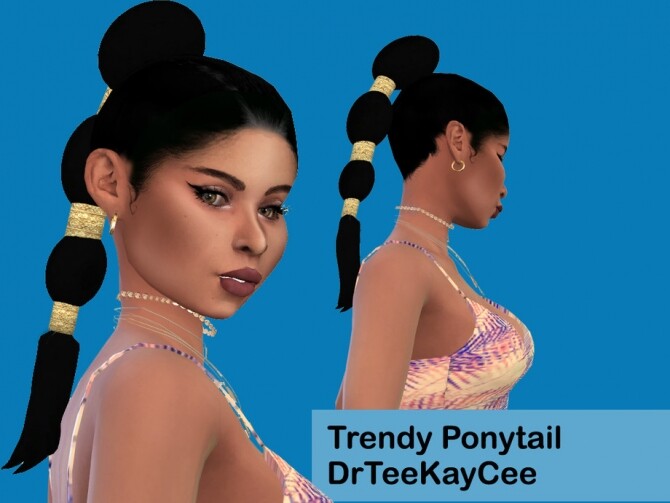 Sims 4 Trendy Ponytail by drteekaycee at TSR