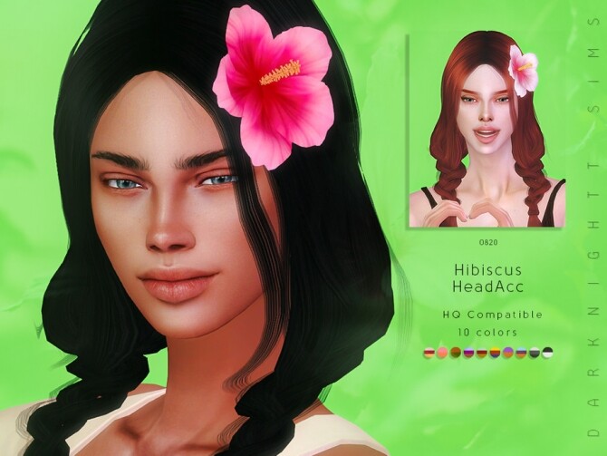 Sims 4 Hibiscus Head Acc by DarkNighTt at TSR