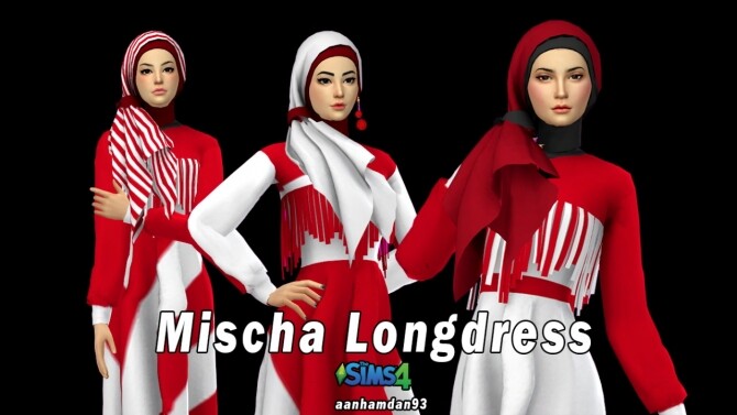 Sims 4 Hijab Model 074 & Mischa Long dress at Aan Hamdan Simmer93
