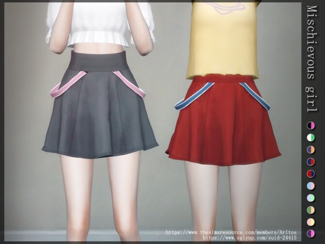 Sims 4 Mischievous girl skirts by Arltos at TSR