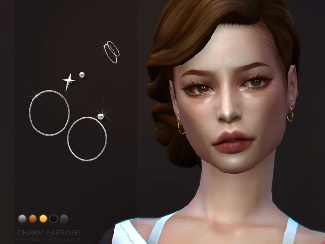 Charm earrings by sugar owl at TSR » Sims 4 Updates