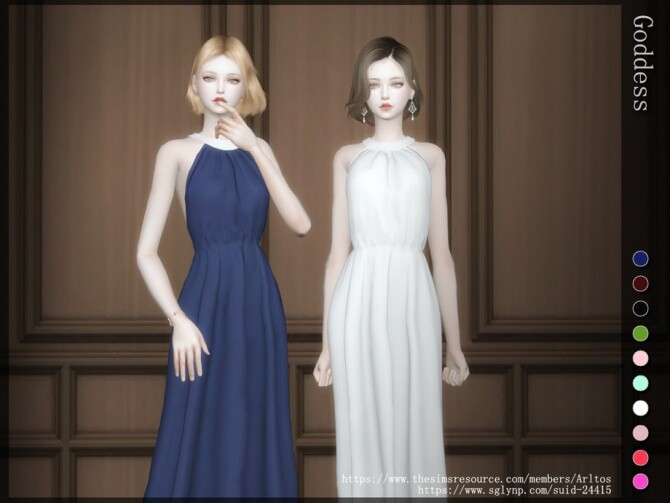 Sims 4 Goddess long dress by Arltos at TSR