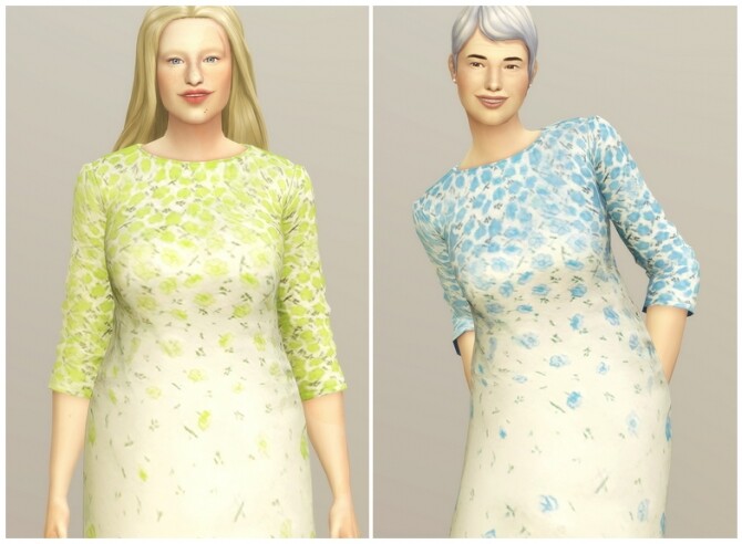 Sims 4 Yellow Floral Dress at Rusty Nail