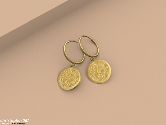 Sims 4 Mint Earrings by Christopher067 at TSR
