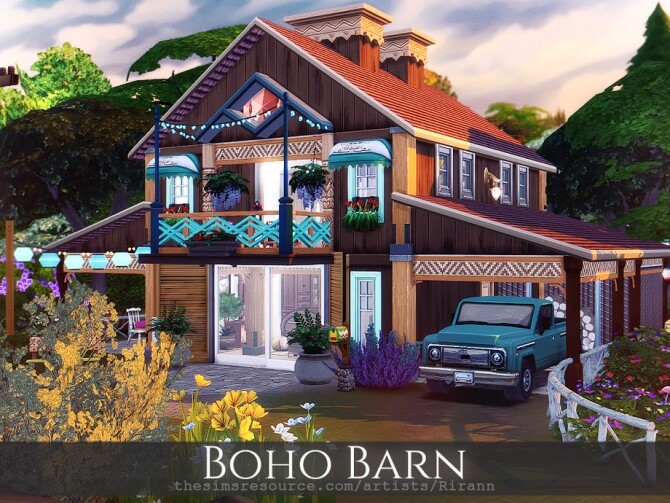 Sims 4 Boho Barn by Rirann at TSR