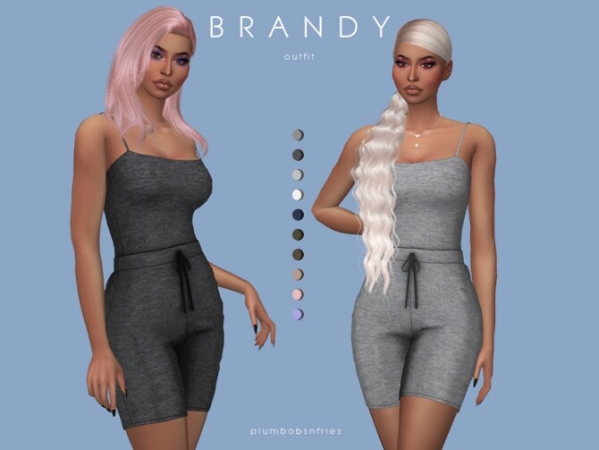 Sims 4 BRANDY outfit by Plumbobs n Fries at TSR