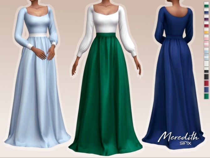 Sims 4 Meredith Dress by Sifix at TSR