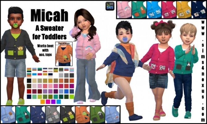 Sims 4 Micah sweater by SamanthaGump at Sims 4 Nexus